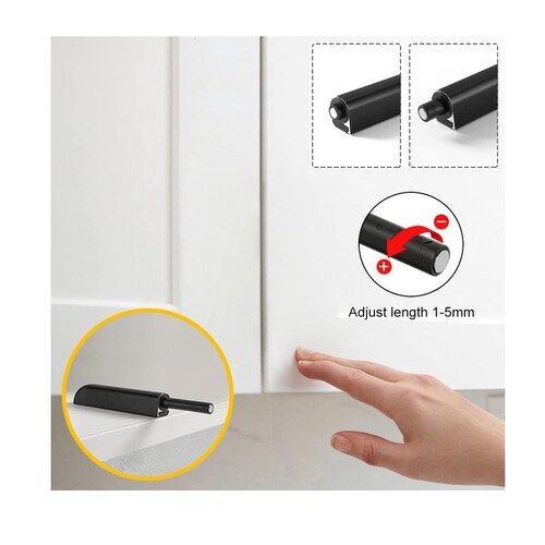 Set Herrajes De Cajones Push Open Para Puerta Gabinete,10 Piezas Negro