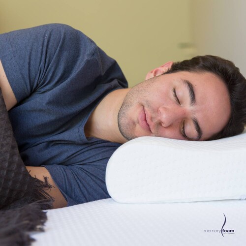 MEMORY FOAM Almohada Súper Suave de Memory Foam  Ergonómica Individual Color Blanco 48 x 30 11 cm .