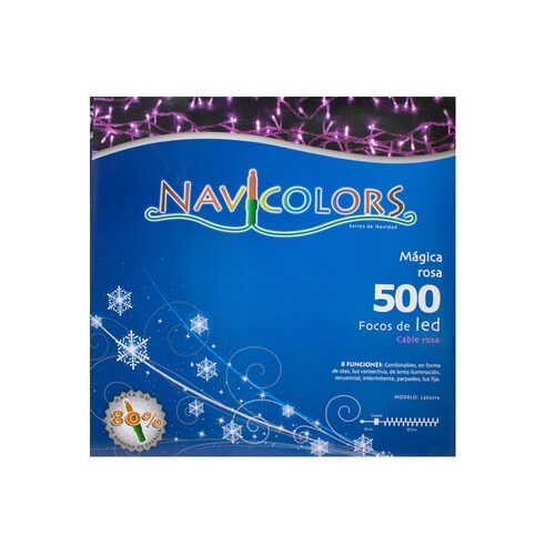 Serie de Luces Navideña 500 Led Luz Morada 22 Mts Cable Morado