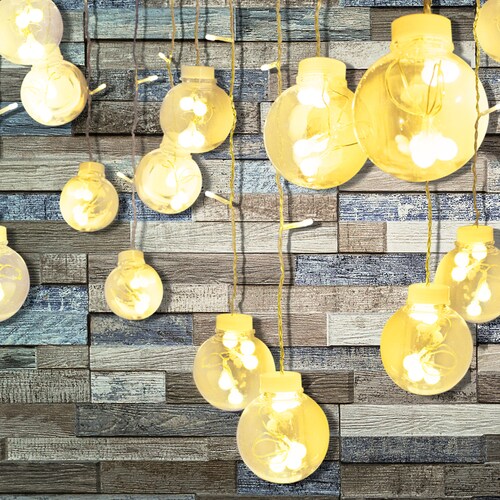 Cortina Serie De Luces 108 Led Luz Cálida Pelotas 2.6x.80 M