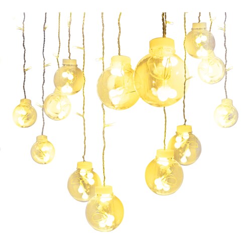 Cortina Serie De Luces 108 Led Luz Cálida Pelotas 2.6x.80 M