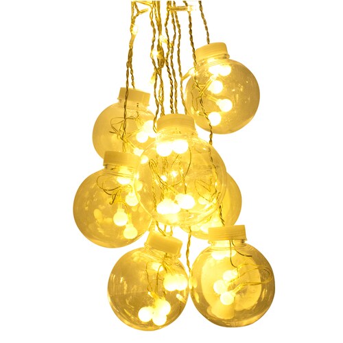 Cortina Serie De Luces 108 Led Luz Cálida Pelotas 2.6x.80 M