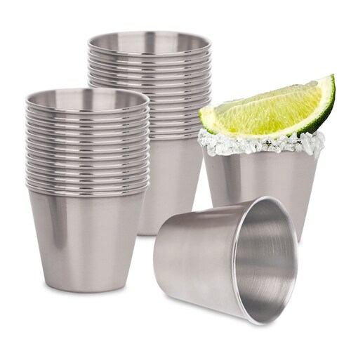 Caballitos Tequileros de Acero Inoxidable 24 Piezas 50 ml