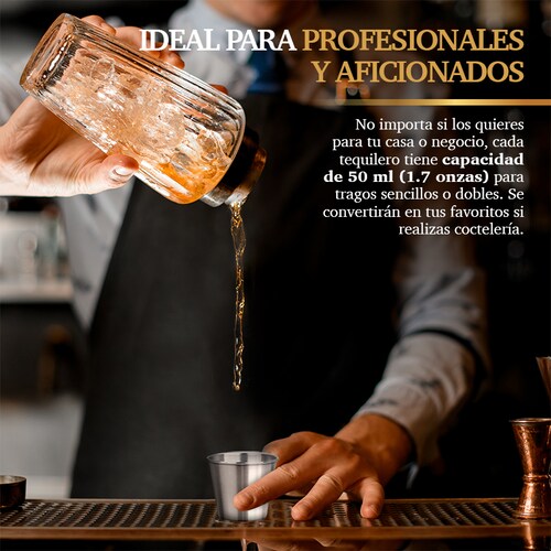Caballitos Tequileros de Acero Inoxidable 24 Piezas 50 ml