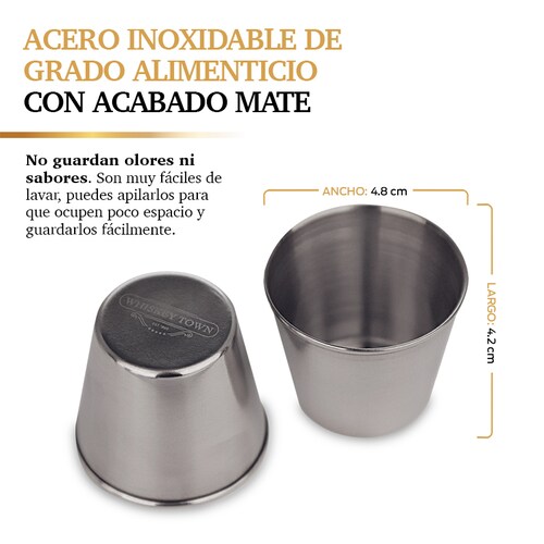 Caballitos Tequileros de Acero Inoxidable 24 Piezas 50 ml