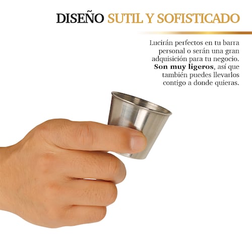 Caballitos Tequileros de Acero Inoxidable 24 Piezas 50 ml