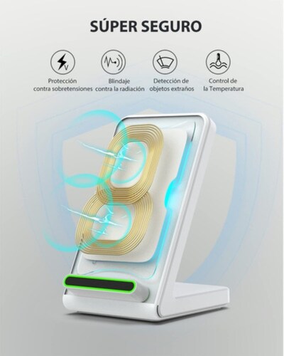 Cargador Inalámbrico Para Samsung Z Fold Galaxy S22 S21 S20 Blanco