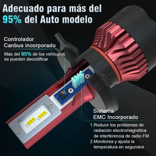 Kit De Faros Delanteros Led H4 Luz Alta Y Baja 70w