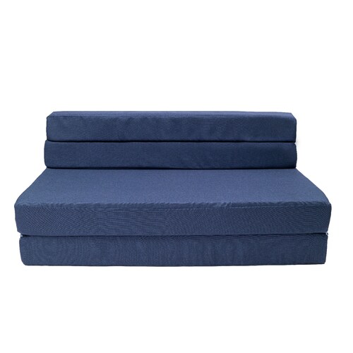 MEMORY FOAM HOME Sofá Cama Matrimonial Cozy Plegable Sofá o Cama Tamaño Matrimonial Color Azul Marino Medidas 186 x 135 x 14 cm.