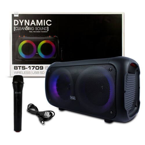 Bocina Subwoofer Bts-1709 6.5  Brodu Microfono Inalambrico