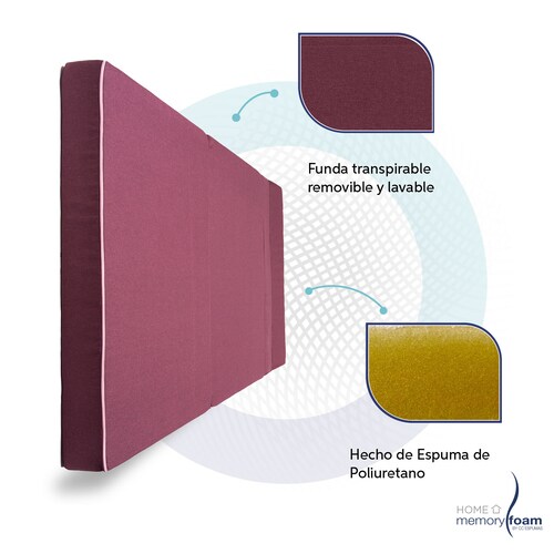 MEMORY FOAM HOME Sofá Cama Matrimonial Cozy Plegable Sofá o Cama Tamaño Matrimonial Color Rosa Oscuro Medidas 186 x 135 x 14 cm.