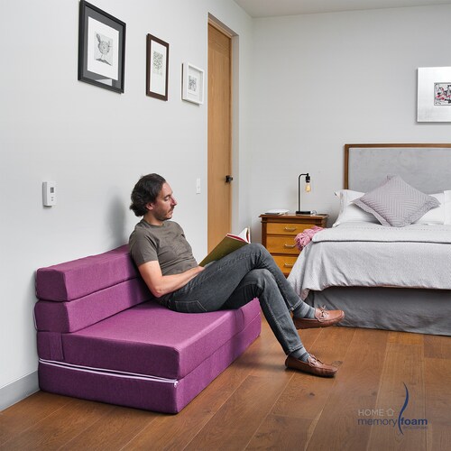 MEMORY FOAM HOME Sofá Cama Matrimonial Cozy Plegable Sofá o Cama Tamaño Matrimonial Color Rosa Oscuro Medidas 186 x 135 x 14 cm.