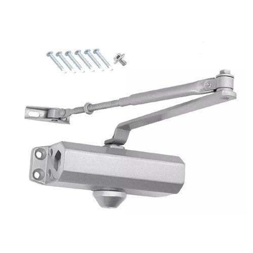 Cierra Puertas Hidráulico Aluminio Plateada De 45-85kg