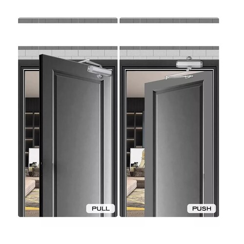 Cierra Puertas Hidráulico Aluminio Plateada De 45-85kg