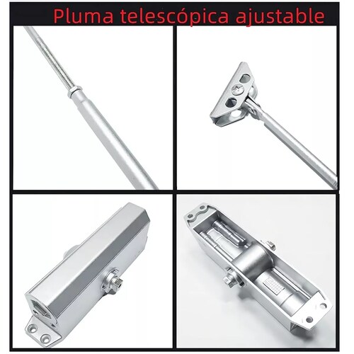Cierra Puertas Hidráulico Aluminio Plateada De 45-85kg