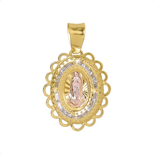 Medalla Virgen Oro 10k Espíritu Santo Dije Cruz Bautizo.