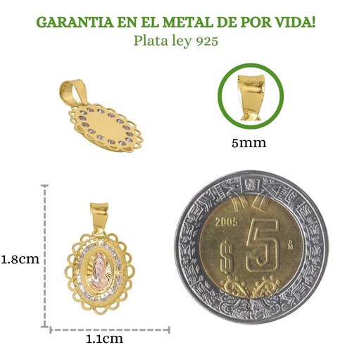 Medalla Virgen Oro 10k Espíritu Santo Dije Cruz Bautizo.