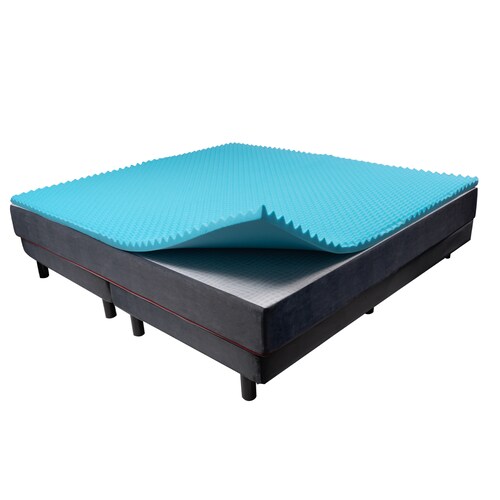 MEMORY FOAM Colchoneta Cool Wave de Memory Foam Matrimonial Fresca y Con Ondas de Masaje 100% Memory Foam  190 x 135 x 4 cm..