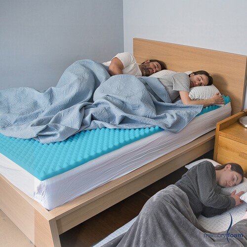 MEMORY FOAM Colchoneta Cool Wave de Memory Foam Matrimonial Fresca y Con Ondas de Masaje 100% Memory Foam  190 x 135 x 4 cm..