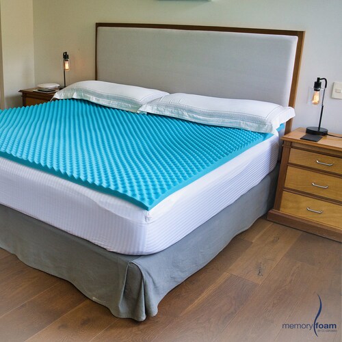MEMORY FOAM Colchoneta Cool Wave de Memory Foam King Size Fresca y Con Ondas de Masaje 100% Memory Foam  190 x 200 x 4 cm..