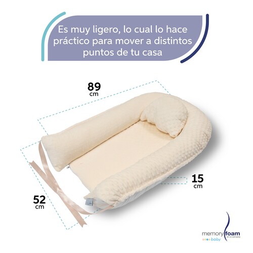Memory Foam Nido Colecho de Bebés Cuna Portátil Camita Bebé Color Hueso