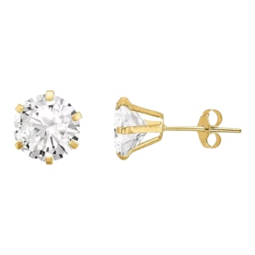 Juego Collar Letra S + Aretes Zirconias Oro 10 K. + Regalo.