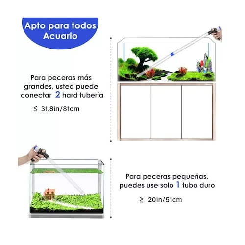  Kit De 9 En 1 Sifon Manual Para Acuarios Pecera Lava Grava
