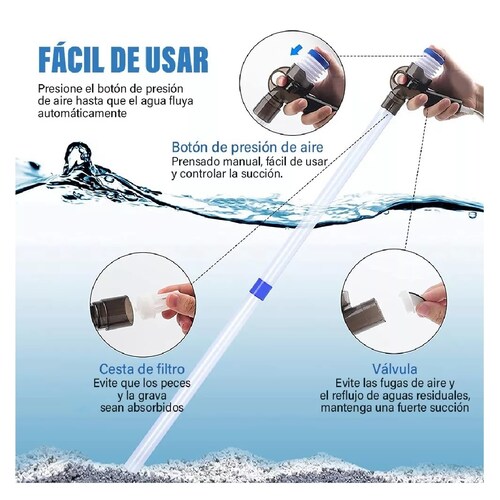  Kit De 9 En 1 Sifon Manual Para Acuarios Pecera Lava Grava