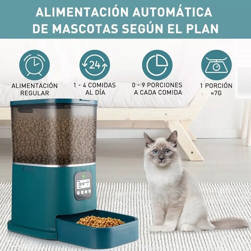 Comedero Automático Perros Y Gatos Dispensador De Comida, 5l