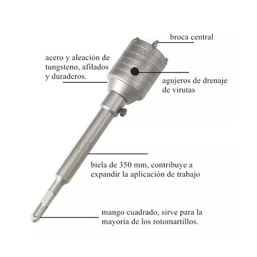 Kit De Brocas De 30/40/50mm P/pared De Cemento O Concreto 3u