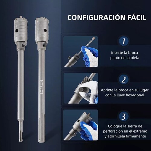 Kit De Brocas De 30/40/50mm P/pared De Cemento O Concreto 3u