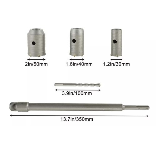 Kit De Brocas De 30/40/50mm P/pared De Cemento O Concreto 3u