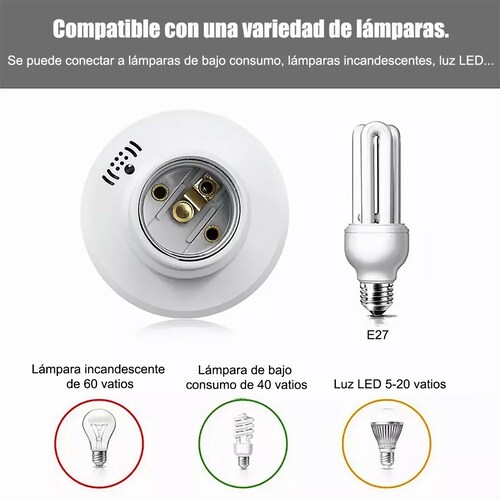 Socket De Foco A Control Remoto Inalámbrico Inteligente E27
