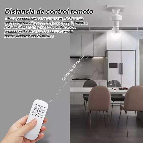 Socket De Foco A Control Remoto Inalámbrico Inteligente E27