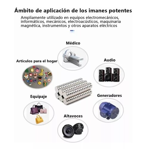 Set 10 Pz Imanes Redondo Imán 10x5 Mm Super Potente