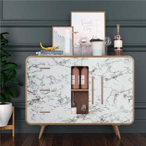 Kit Papel Tapiz Pared Vinil Autoadhesivo Pvc Mármol 20mx45cm 