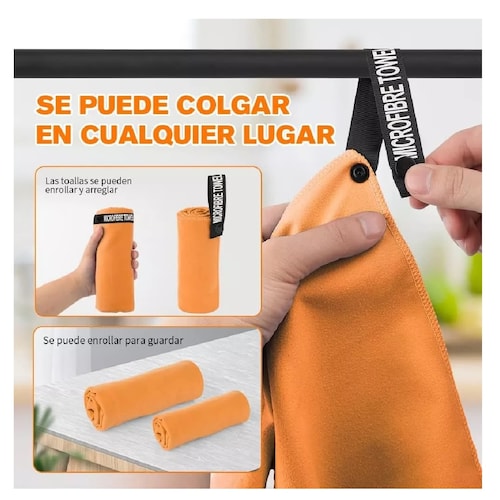 Toalla De Microfibra Secado Rápido Toalla Deportiva Para Gym Naranja