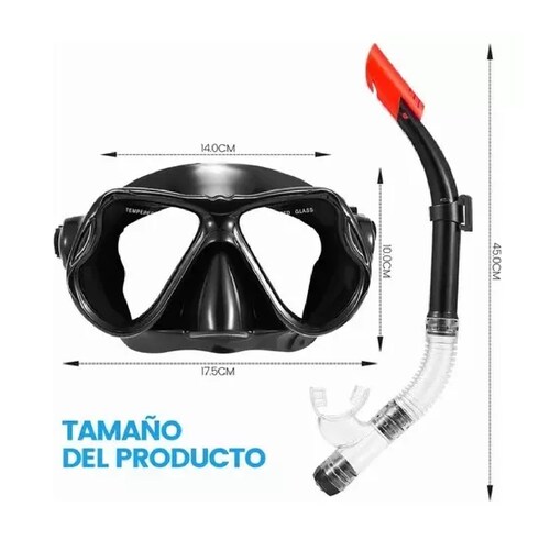 Gafas De Buceo Templado De Snorkel De Silicona Anti Niebla