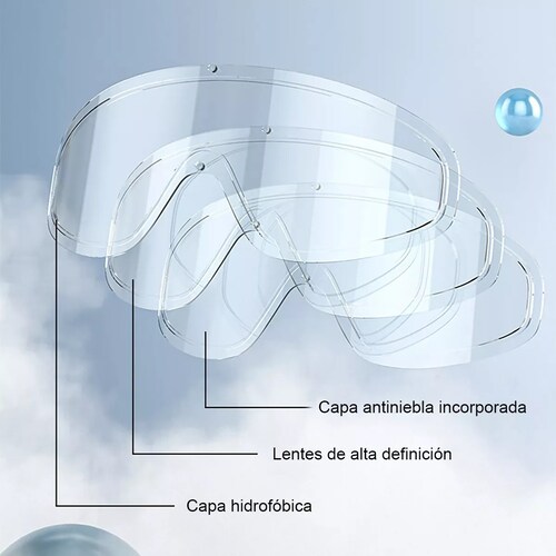 Goggles De Natación Set Gafas Gorra A Prueba De Fugas Niebla Blanco
