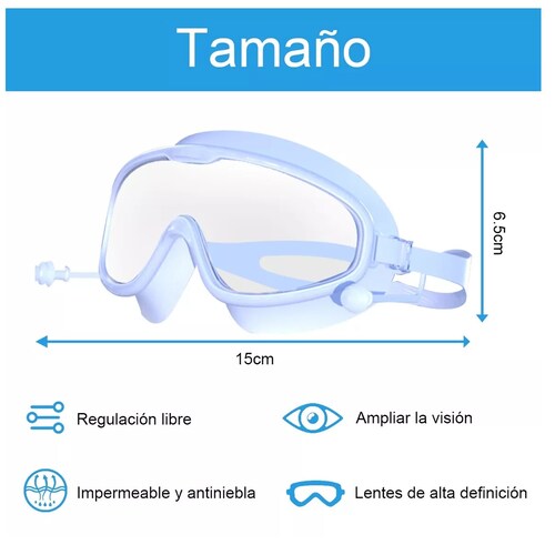 Goggles De Natación Set Gafas Gorra A Prueba De Fugas Niebla Blanco