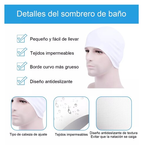 Goggles De Natación Set Gafas Gorra A Prueba De Fugas Niebla Blanco