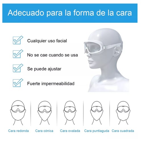 Goggles De Natación Set Gafas Gorra A Prueba De Fugas Niebla Blanco