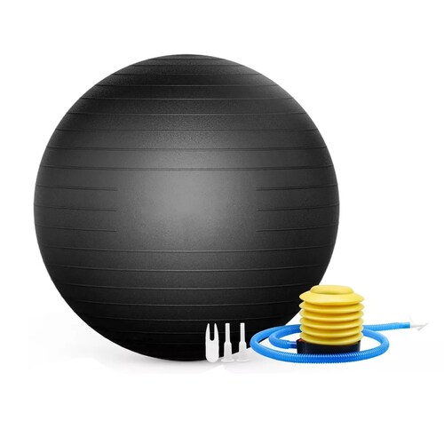 Pelota Pilates Yoga 65diametro Fitness Antiestres Ejercicio Negro