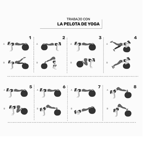 Pelota Pilates Yoga 65diametro Fitness Antiestres Ejercicio Negro