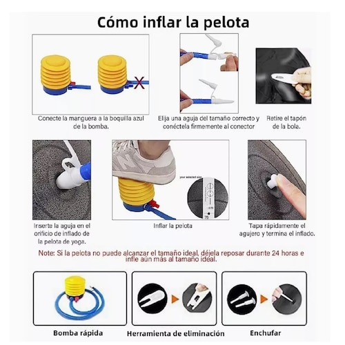 Pelota Pilates Yoga 65diametro Fitness Antiestres Ejercicio Negro