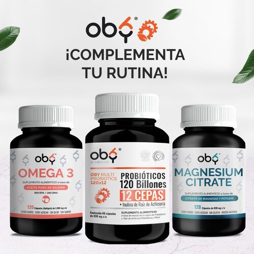 OBY MULTI Probiotics | Probioticos 120 Billones de 12 Cepas + Prebioticos - Incluye Inulina Raiz de Achicoria | 60 cápsulas - Probioticos Mujer y Hombre