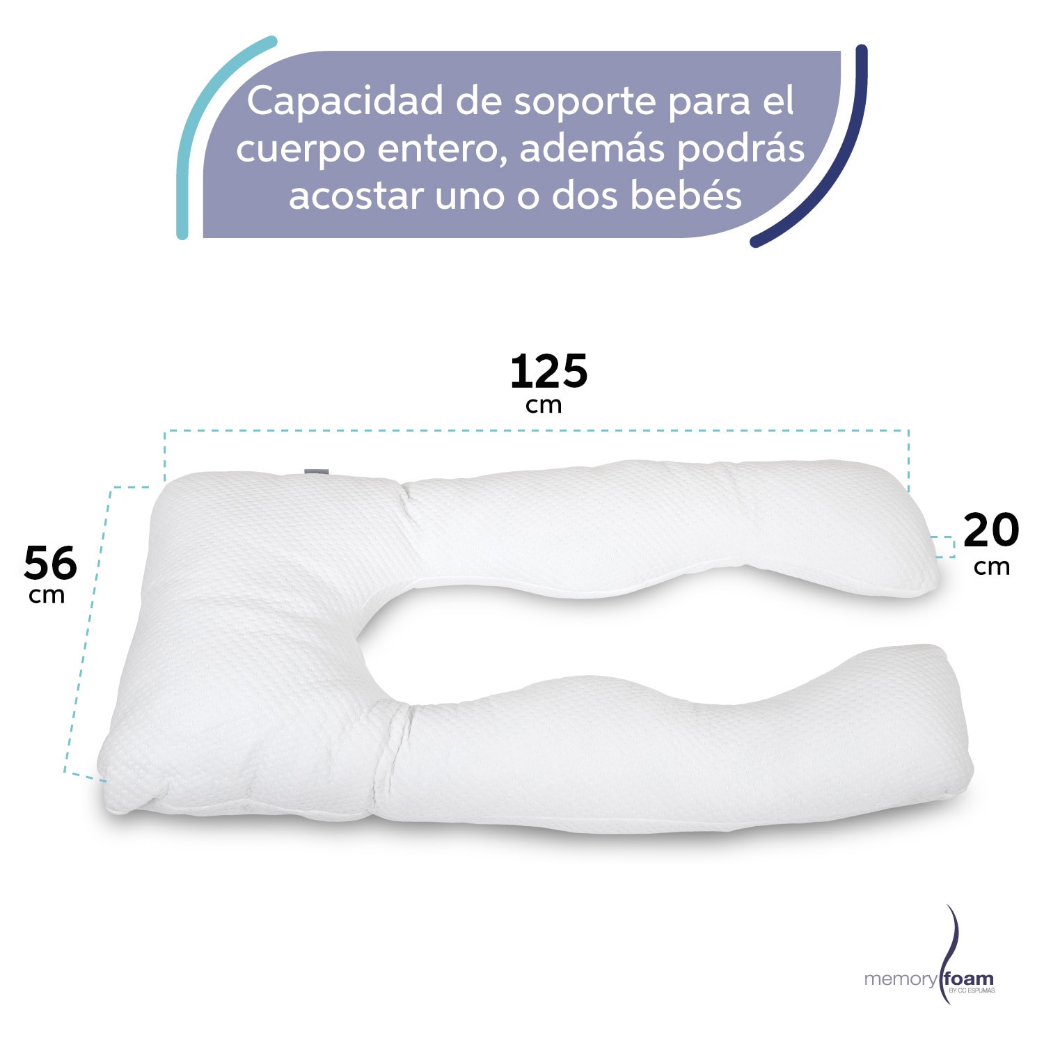 Almohada Para Embarazo y Lactancia Premium Tela Extra Suave