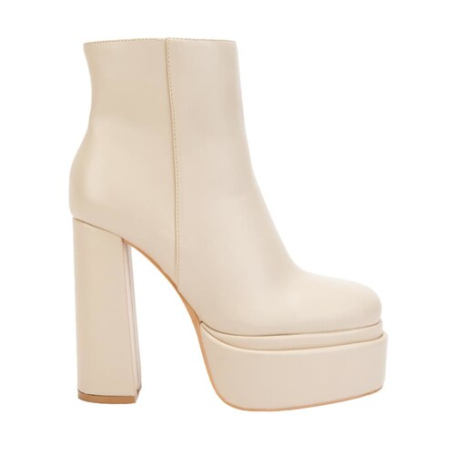 Botas de vestir color beige con doble plataforma y tacón alto, marca Belinda Peregrin, mod. 1086769