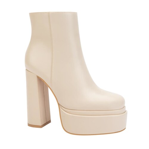 Botas de vestir color beige con doble plataforma y tacón alto, marca Belinda Peregrin, mod. 1086769