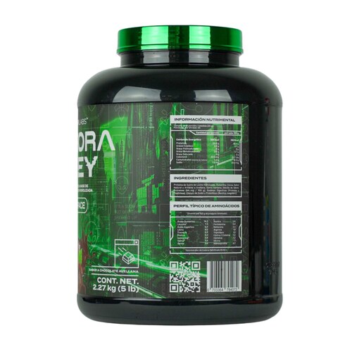 METEORA LABS | 100% Whey protein | Proteína hidrolizada de suero de leche con 24 gr | Baja en carbohidratos | Sin azúcares añadidos | BCAA | Con probióticos y enzimas digestivas | Proteína whey sabor Chocolate avellana | 65 Servicios | 2.27 kg